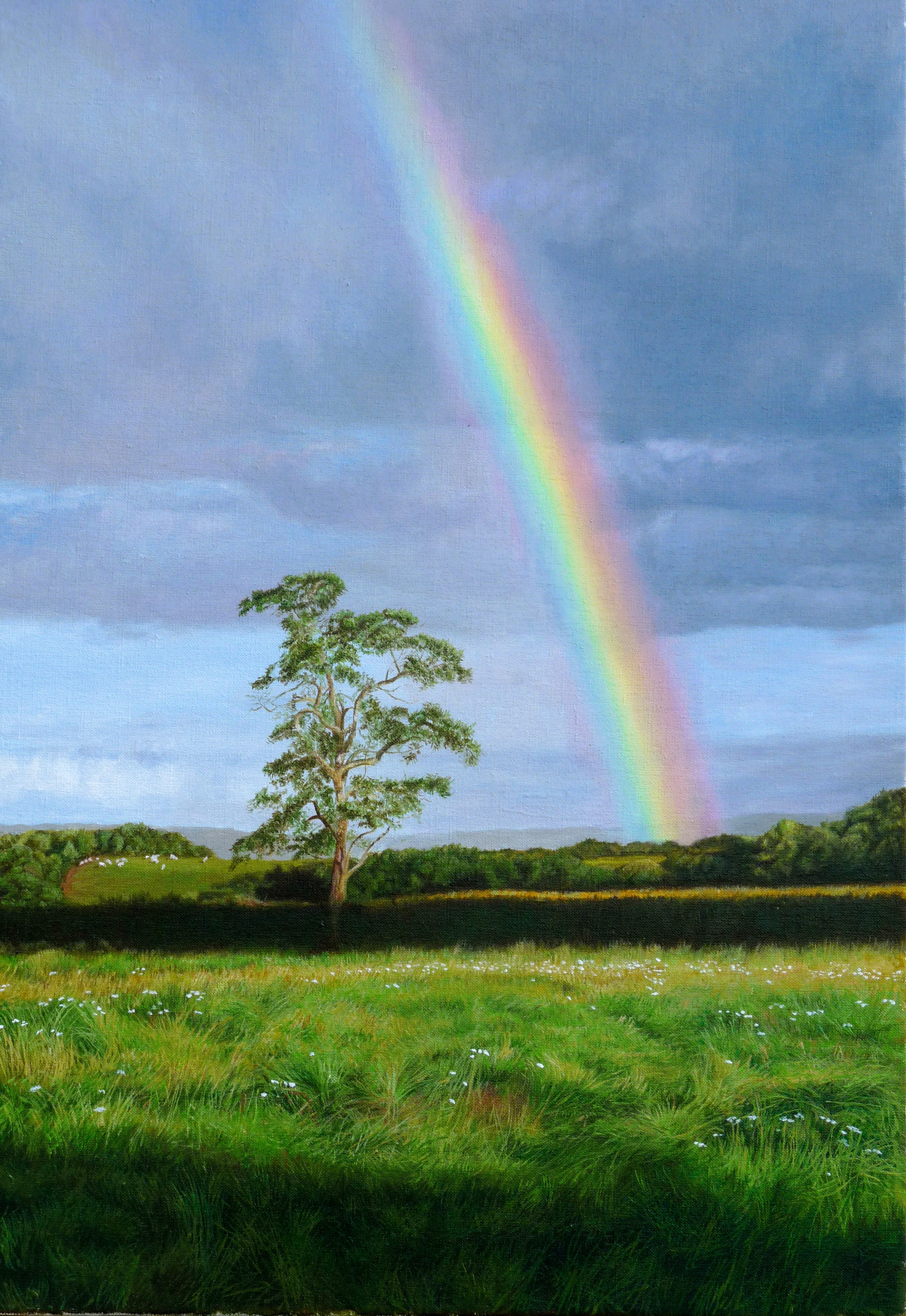 2025 REYNIER Huile sur toile Arc en ciel 38X54