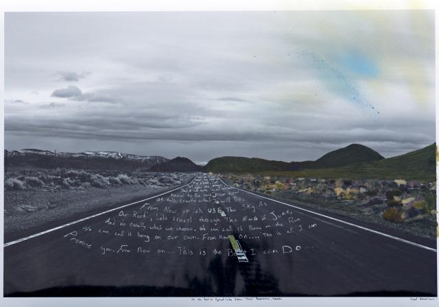On the road to pyramid lake 70 x 100 cm